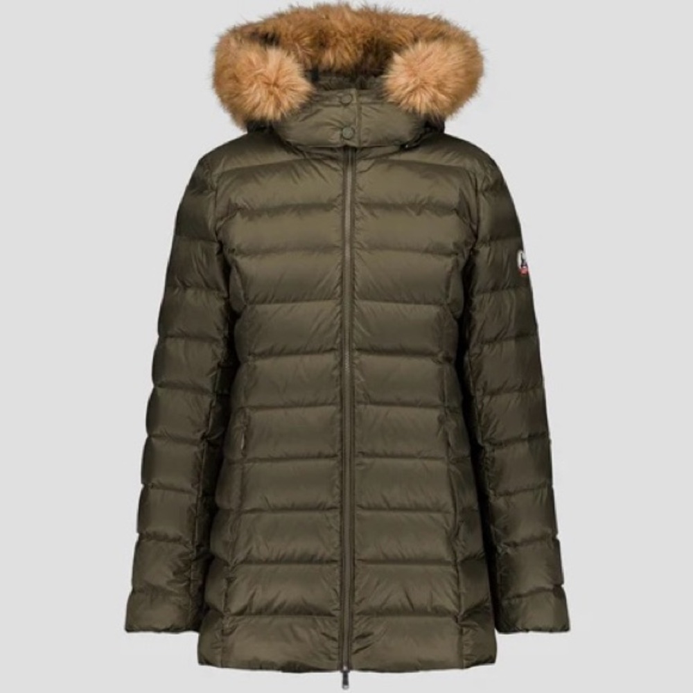 JOTT Down Jacket MI-LONGUE Great Cold Army PERLE with Faux Fur Trim